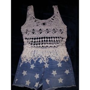 Stars Denim Shorts